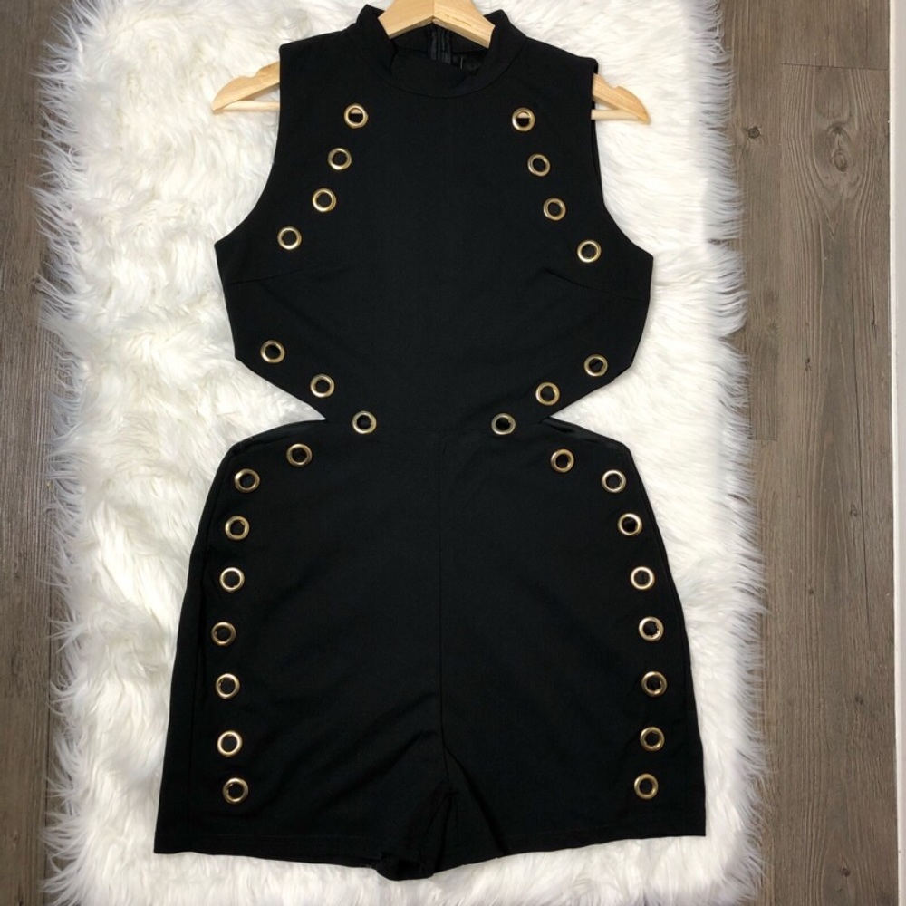 Black and gold romper
